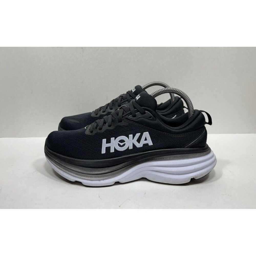 Hoka One One Black and White Athletic Shoes - Picture 3 of 8